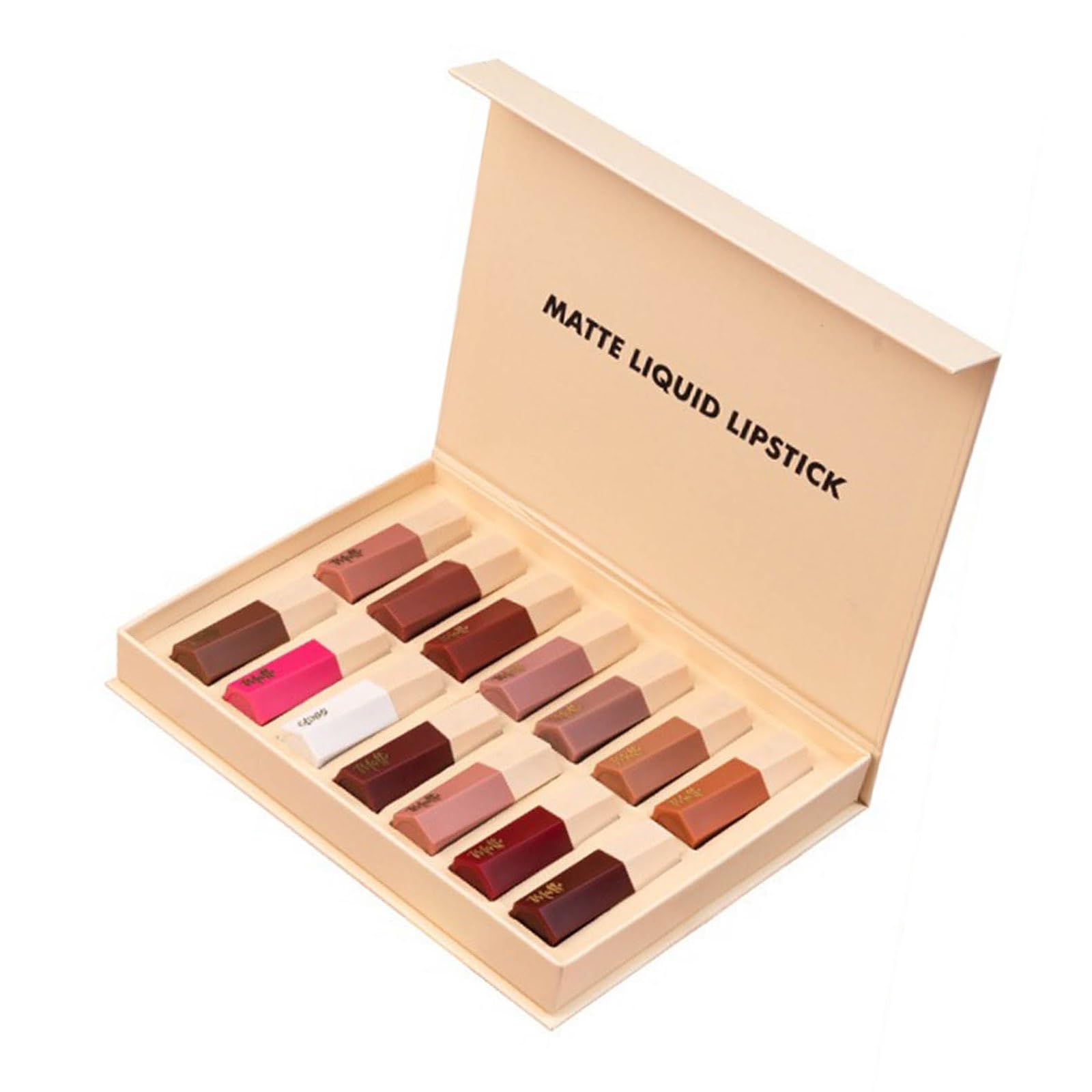 Wasserdichter Lippenstift mit mattem Samt Finish, langlebige, wischfeste Formeln, 14 Farbtöne, feuchtigkeitsspendender, nicht übertragender Lipgloss, mattierter Lippenstift