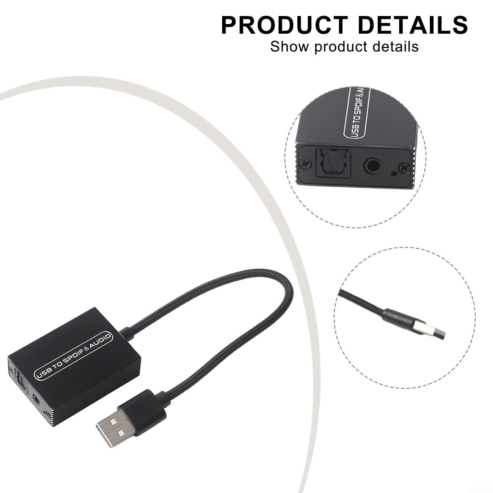 Przetwornik cyfrowy na analogowy z gniazdem jack 3,5 mm (0,2 m)