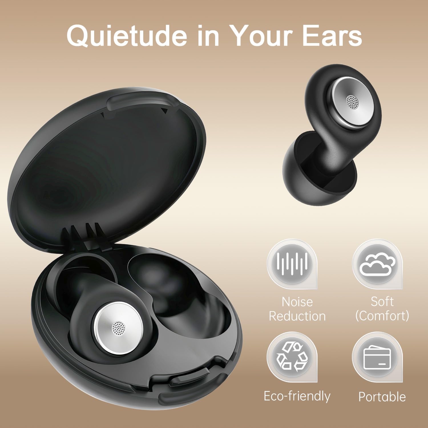 45dB Ear Plugs for Sleeping Noise Cancelling, Soft Reusable Silicone Earplugs for Sleep with 8 Eartips Case, Ear Plugs for Noise Reduction Snoring Side Sleepers Study Travel Concerts (Jet Gray)