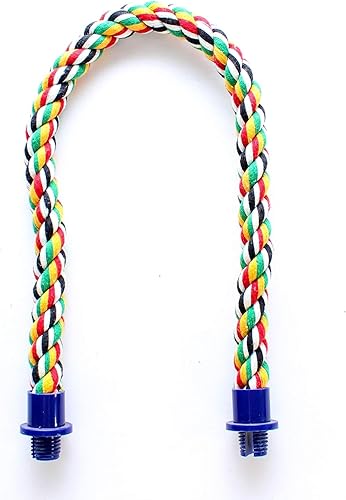 PENN-PLAX Bird Life - Percha de cuerda multicolor y flexible, crea curvas y curvas divertidas y coloridas, ideal para pájaros pequeños y medianos,