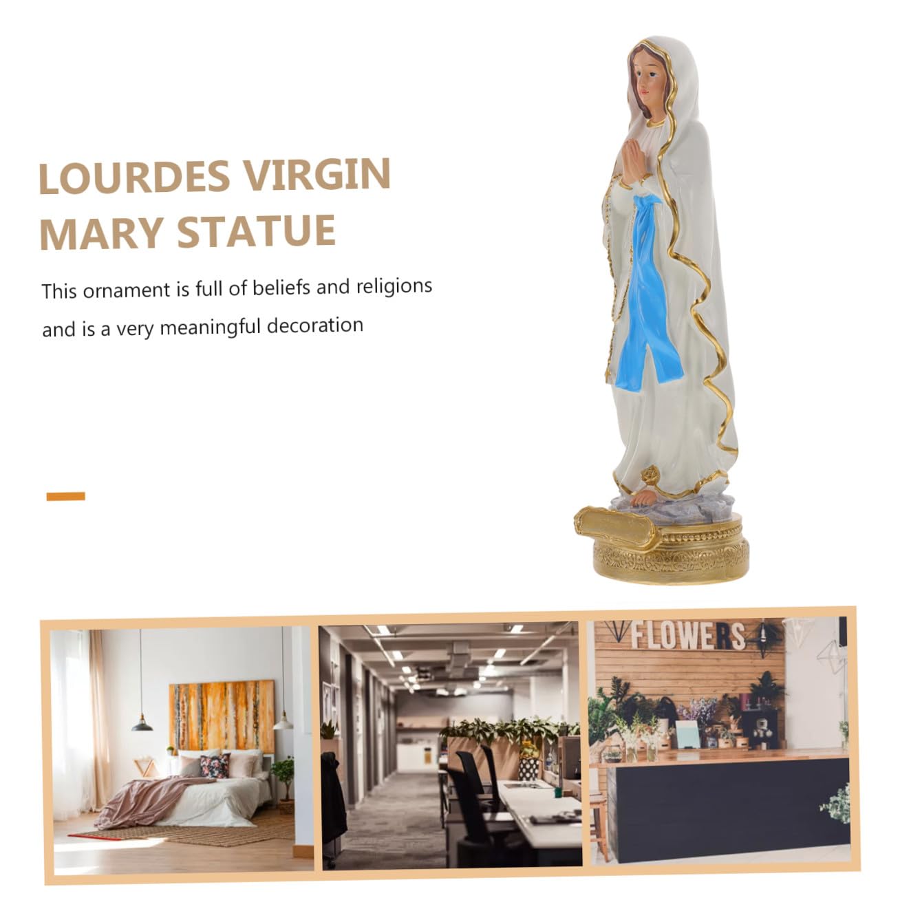 Katholische Marienstatue aus Weißem Kunstharz Dekorative Heiligenfigur für Innenraum und Fenster Spirituelle Deko für Christliche Wohnkultur