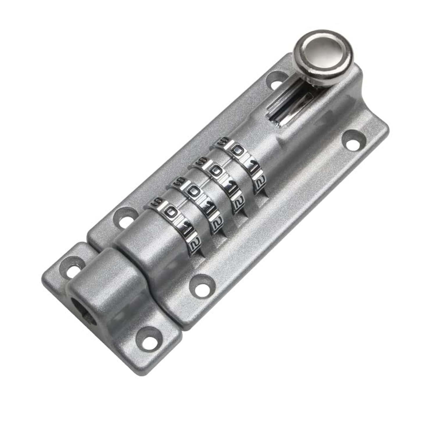 Wangcl Silver Combination Locking Bolt 4 Digit Sliding Lockable Padbolt Sliding Heavy Duty 120Mm Stainless Steel With Anti-Tamper Screws（Silver）