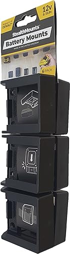Miniatura 3 de StealthMounts Soporte de batería compatible con DeWalt 12V (paquete de 6) - Negro | Soportes de batería StealthMounts | Fabricado en el Reino Unido