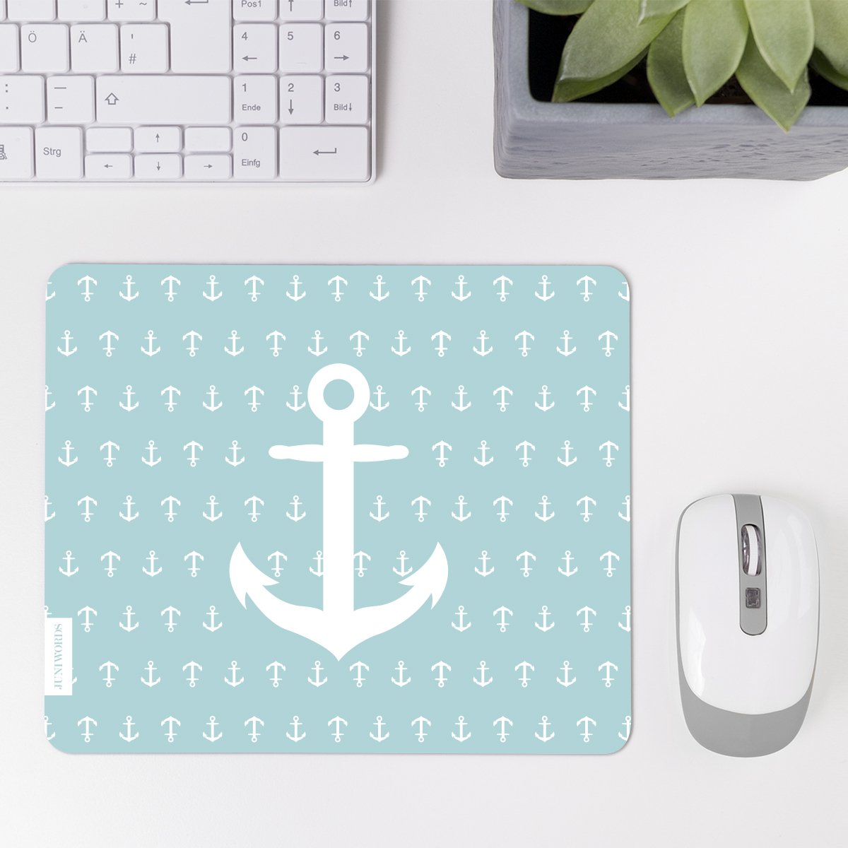 JUNIWORDS Mousepad 'Anker Dunkelblau' – 230 X 190 Mm, Made In Germany