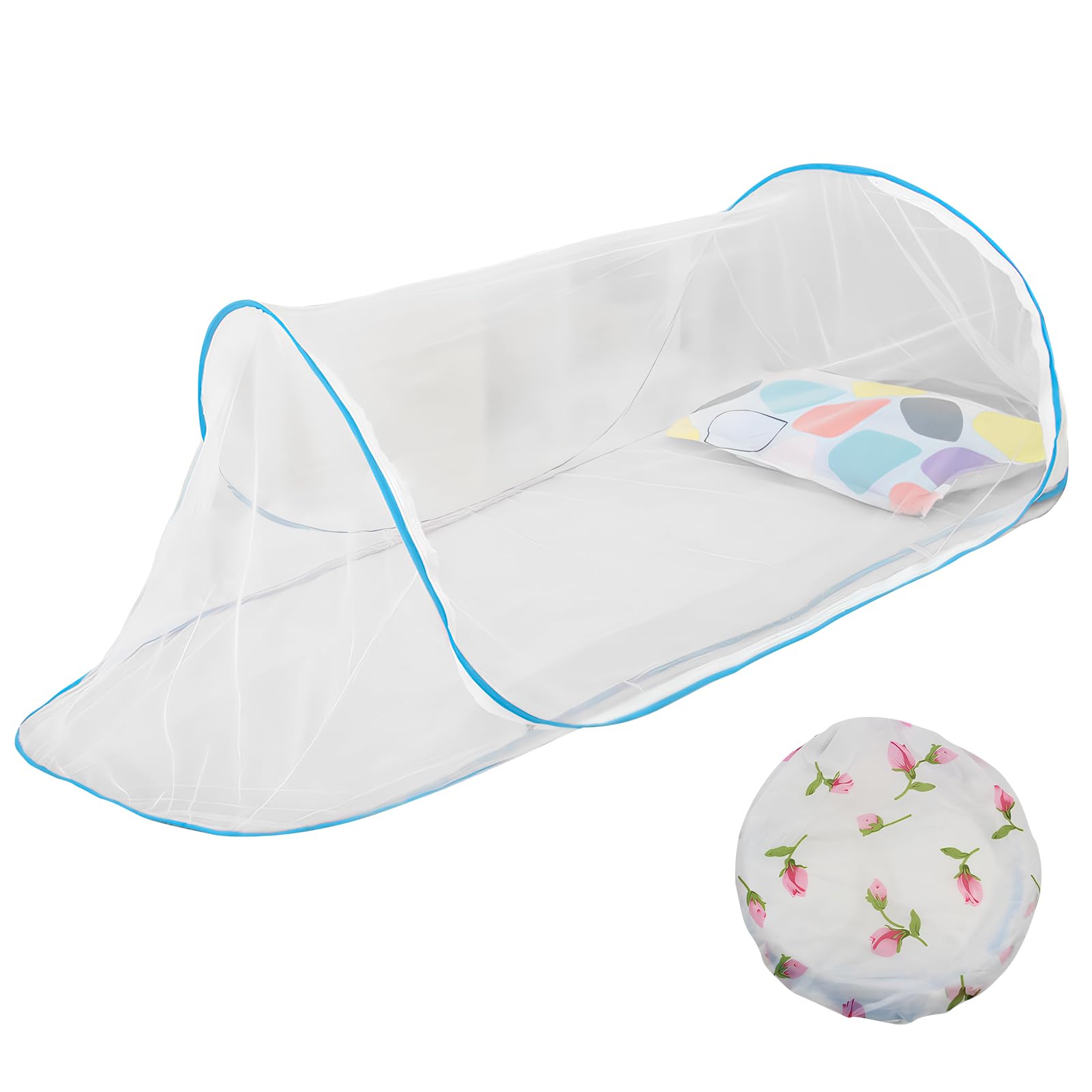 Mosquito Net Tent, Foldable Single Bed Mosquito Net with Zip, Pop-Up Mosquito Net Tent, No Installation Required, Portable Mosquito Net Tent for Travel, Camping, Parks (B)