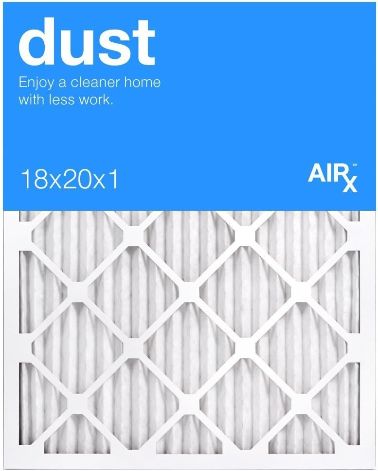 AIRx Filters 18x20x1 Furnace Filter MERV 8 Pleated Replacement Air Filter, For Lint, Pollen & Dust Debris Control, 6-Pack