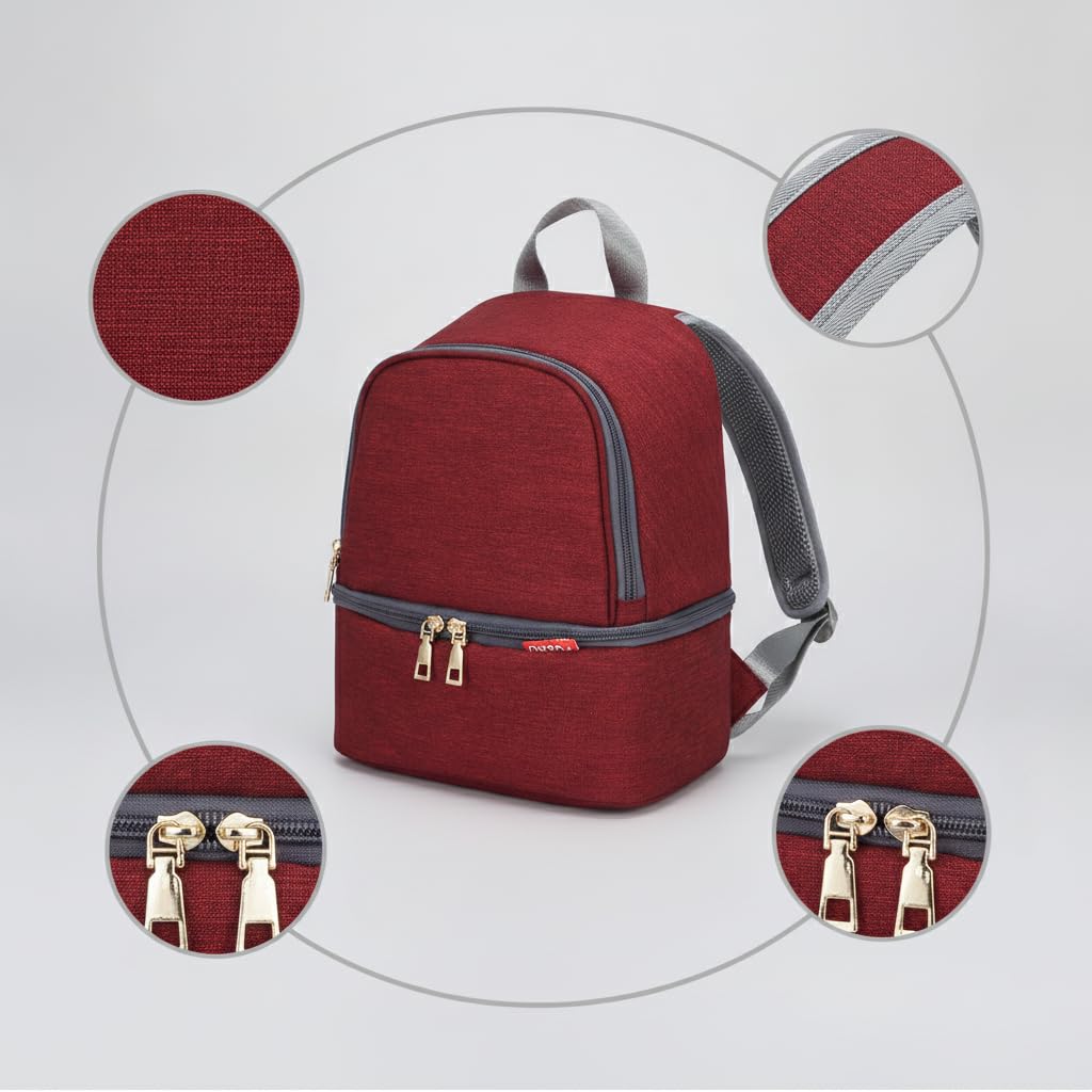 Sac isotherme lait maternel double couche pour allaitement, glacière souple, sac à dos transport, Rouge, Rouge