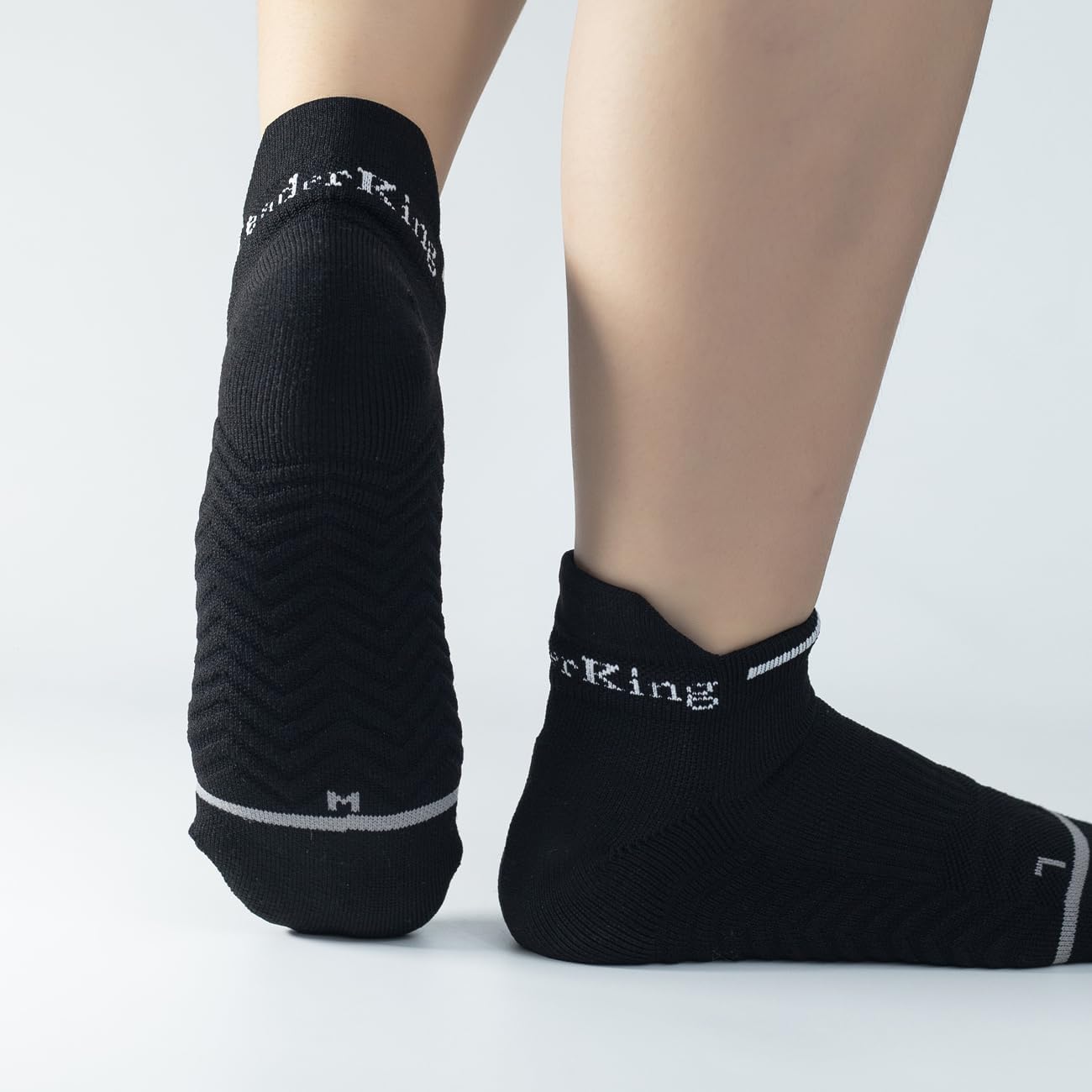 LeaderKing 3/6 Pairs of Unisex Ankle Compression Running Socks, Low-Cut Anti-Blister Socks for Hiking Sports
