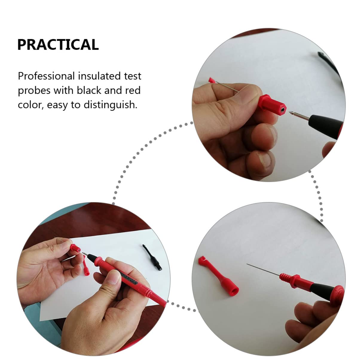 OUNONA 4 Sätze Schaltungstester Multimeter Zubehör Elektriker Werkzeug Elektrische Prüfspitzen Draht Elektrischer Prüfstift Testen Rücksonden-kit Automotive Sonde Für Auto Abs 2 Stück * 4