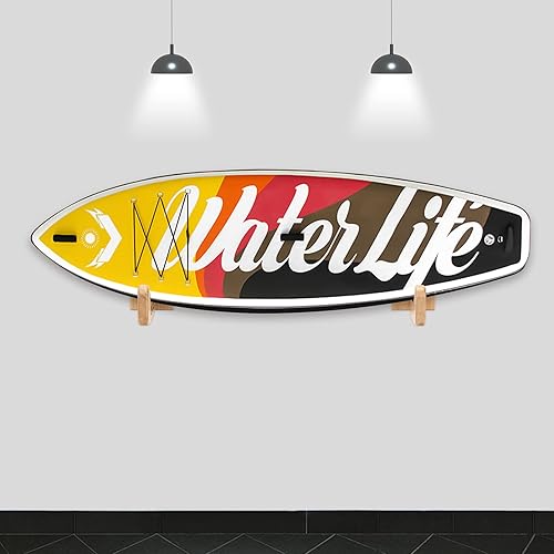Miniatura 6 de TWO STONES Estantes para tablas de surf para la pared, colgador de tablas de surf funciona como una tabla corta, skimboard y longboard o soporte