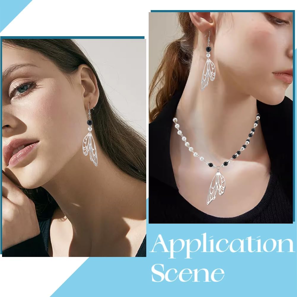 SUNNYCLUE 1 Box 10Pcs Butterfly Wings Charms Bulk Dragonfly Wing Charm Stainless Steel Vintage Hollow Wedding Flying Insect Charms for Jewelry Making Charms Party Decor Earrings Bracelet DIY Crafts - Image 5