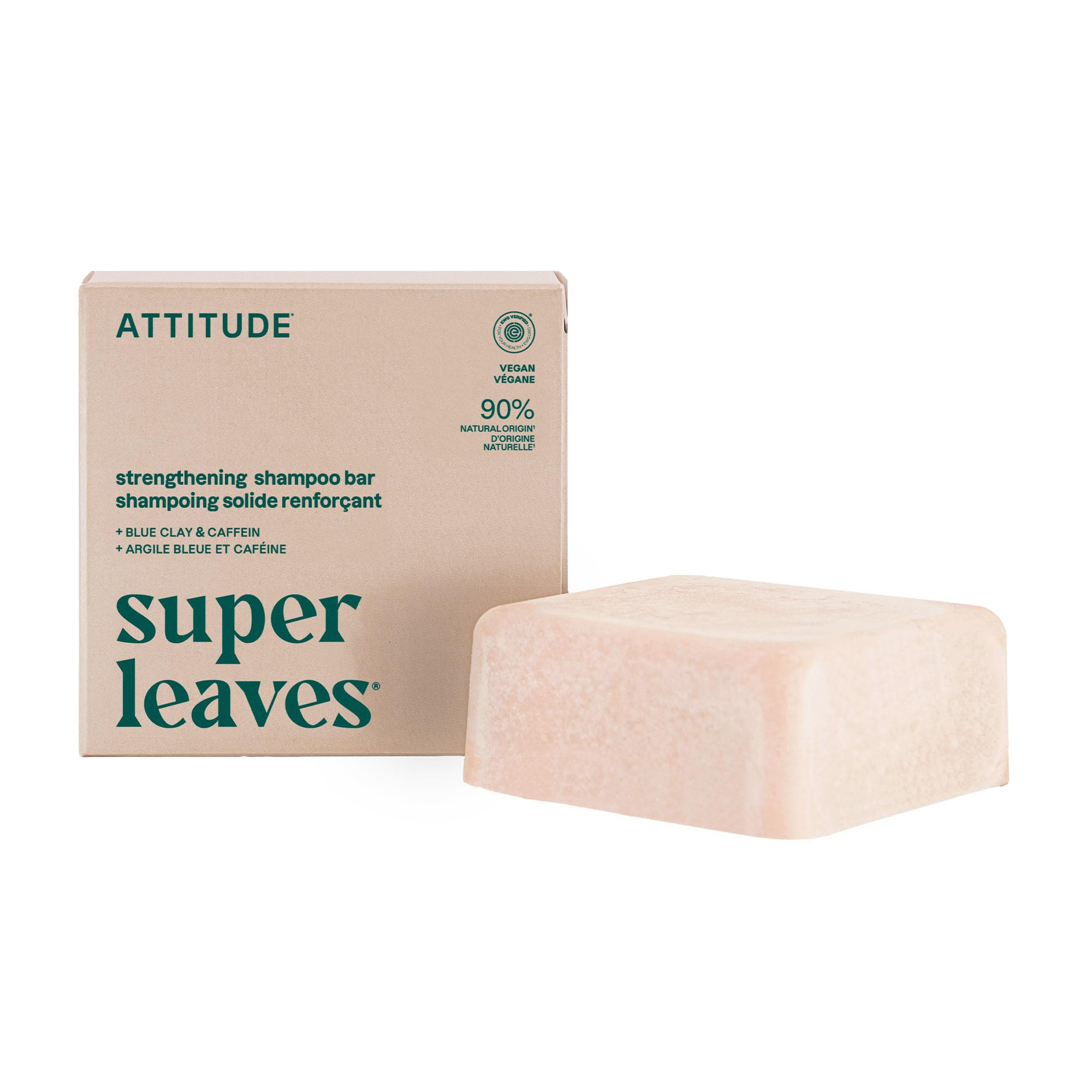 ATTITUDE Strengthening Shampoo Bar for Weak, Brittle Hair, Sandalwood, 4 Oz 4 Ounce (Pack of 1)