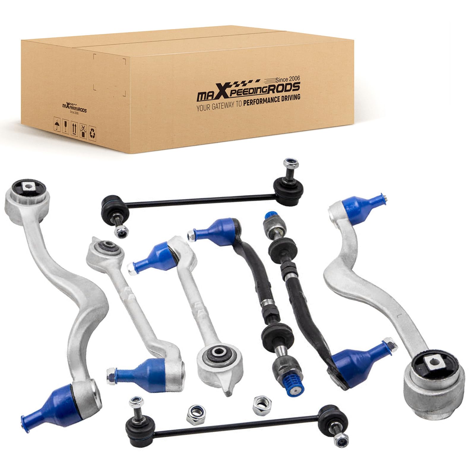 maXpeedingrods Jeu de bras de suspension pour essieu avant pour BMW Série 5 E39 Touring 8 pièces Touring 520D