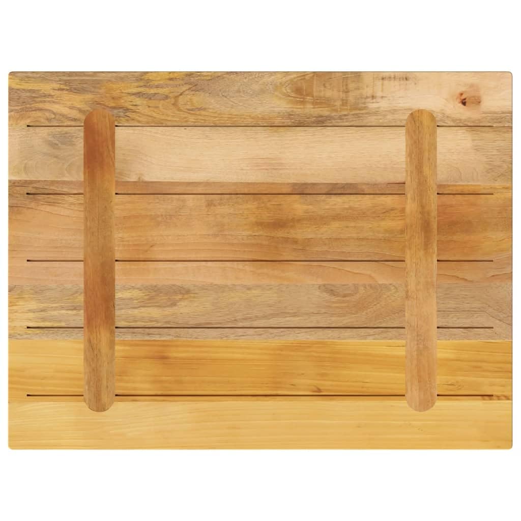 Plateau de table rectangulaire 80 x 60 x 1,5 cm en bois massif de
