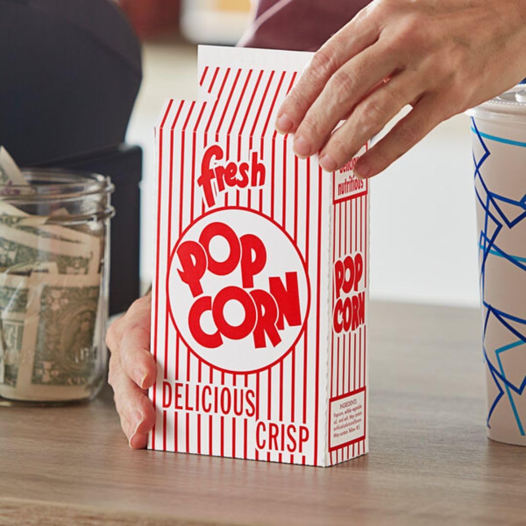 Soro Essentials- 0.75 oz Closed-Top Paper Popcorn Boxes Set of 500– Popcorn Bags Popcorn Boxes Bowl Containers & Cups for Party Bulk Paper Popcorn Containers for Movie Night Decorations