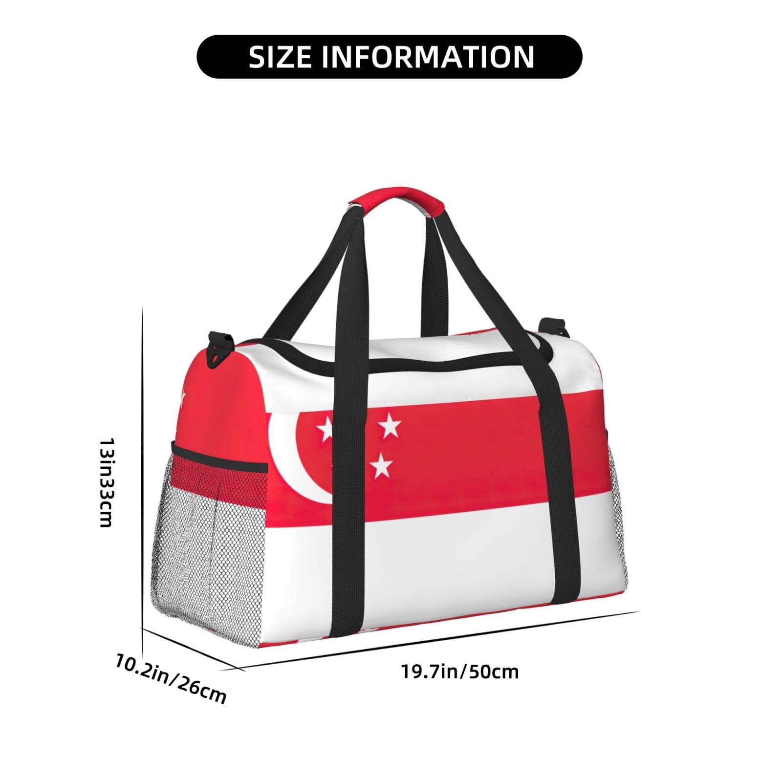 Flaga Singapuru torba na ramię kobiety mężczyźni podróżna torba crossbody torebka torba na ramię torebki robocze codzienna torba hobo