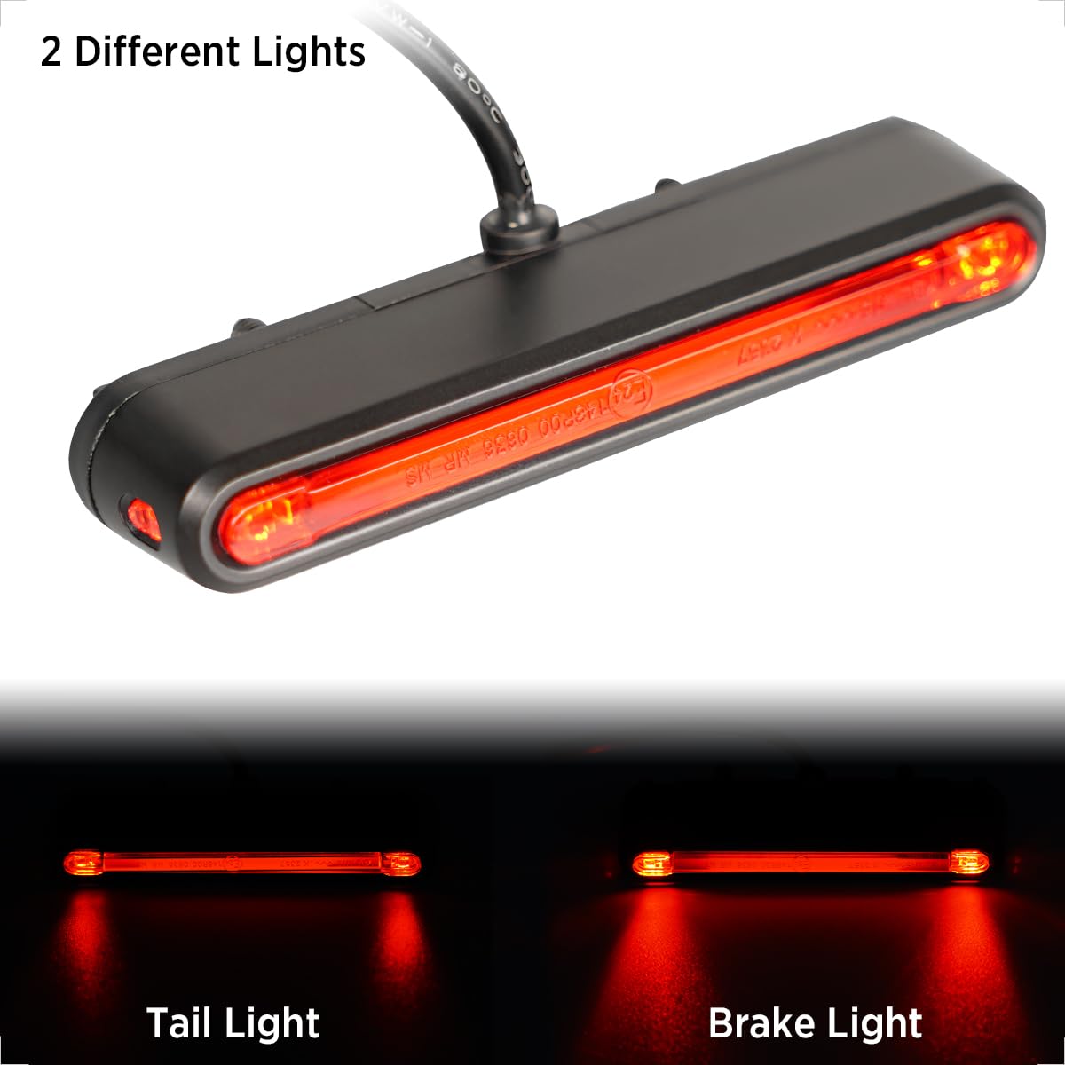 evermotor Luz Trasera LED Universal para Motocicleta, E24 Homologados, Luz de Freno Reflector Trasero, Impermeable IPX67, 6-58V