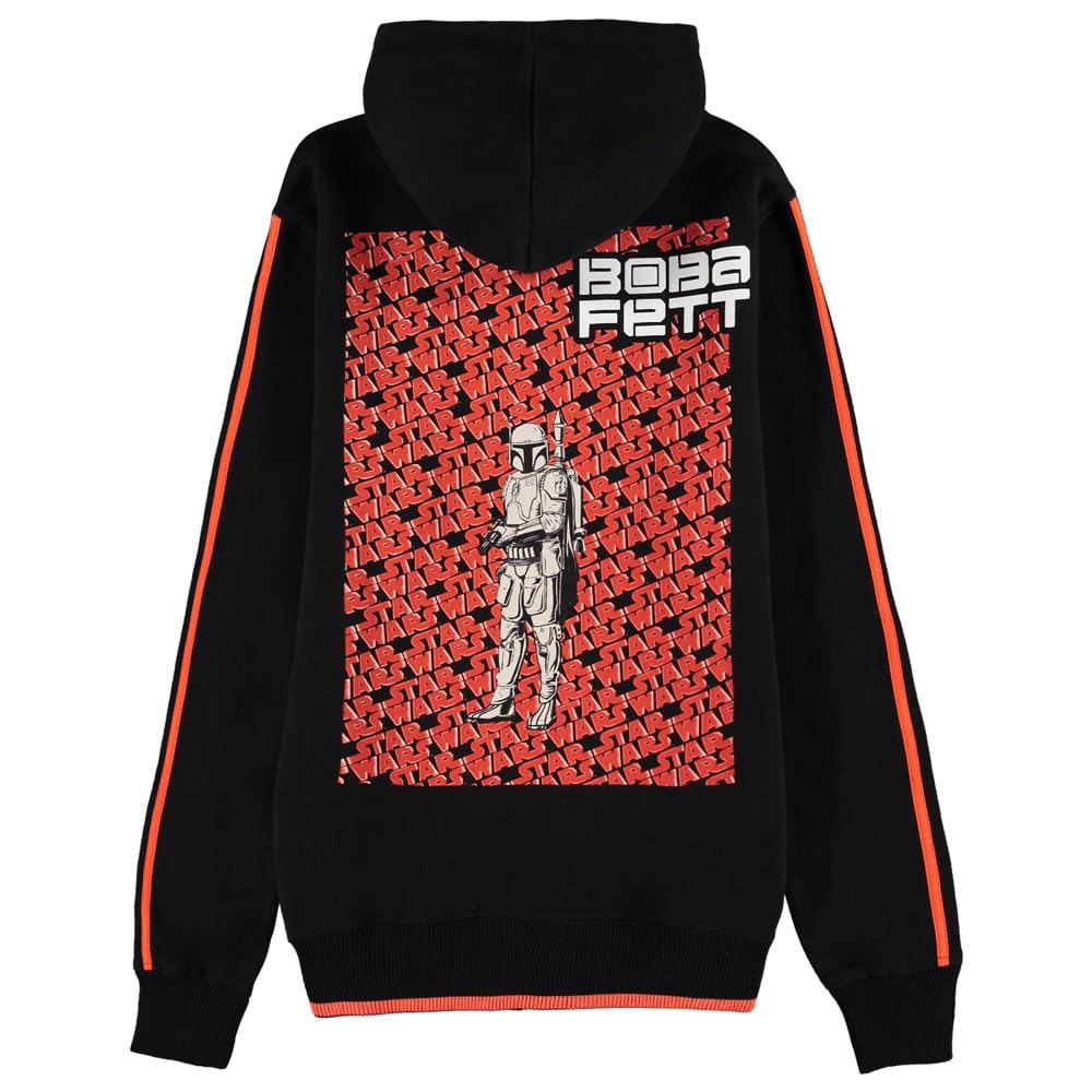 Star Wars Męska bluza z kapturem Boba Fat Stripe-Men's Zipper Hoodie Pullunder