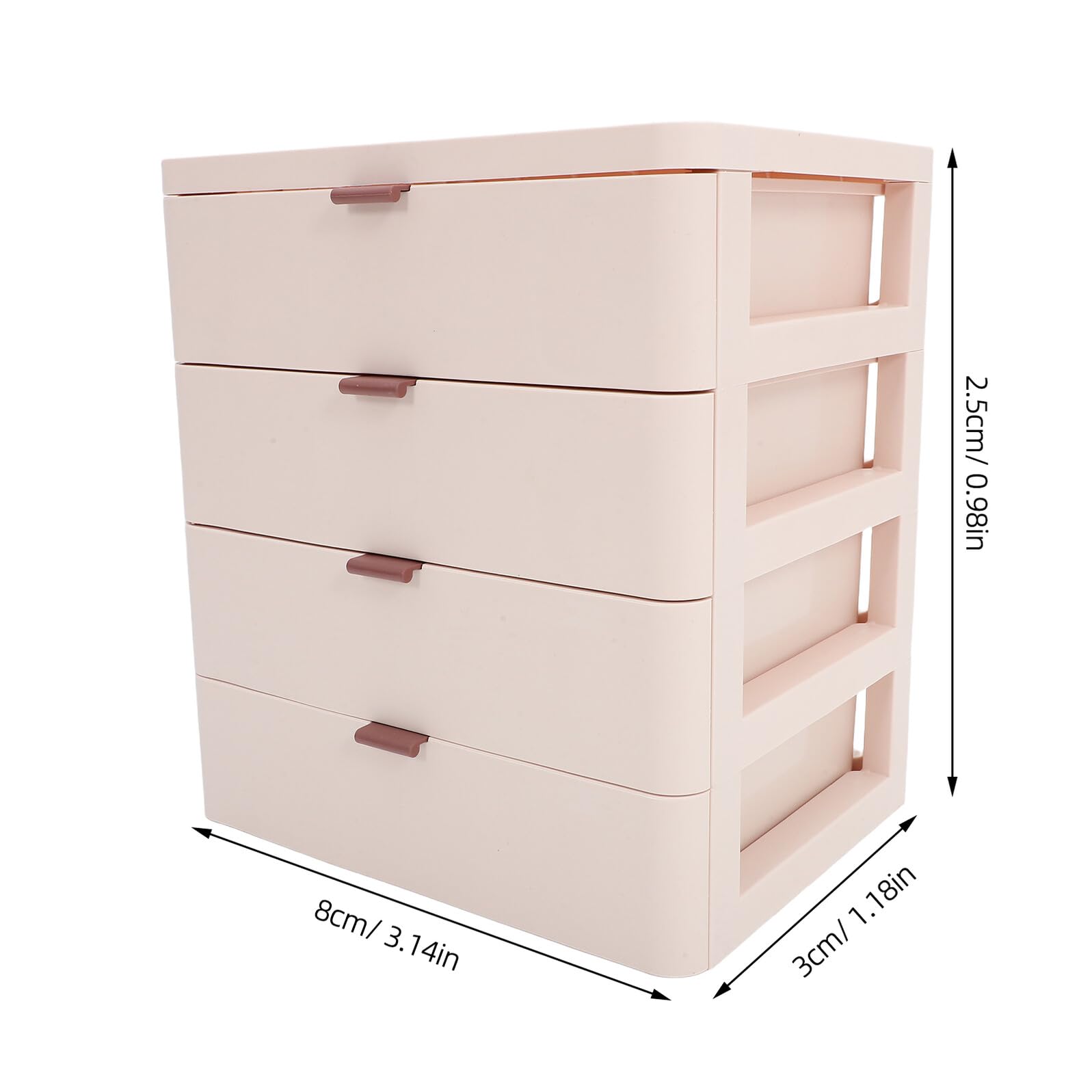 Hohopeti 4cassetti Organizer per Cassetti in Plastica Pp Contenitore Portaoggetti Cassetti Impilabili per Cosmetici e Articoli da Ufficio per Toeletta e Scrivania