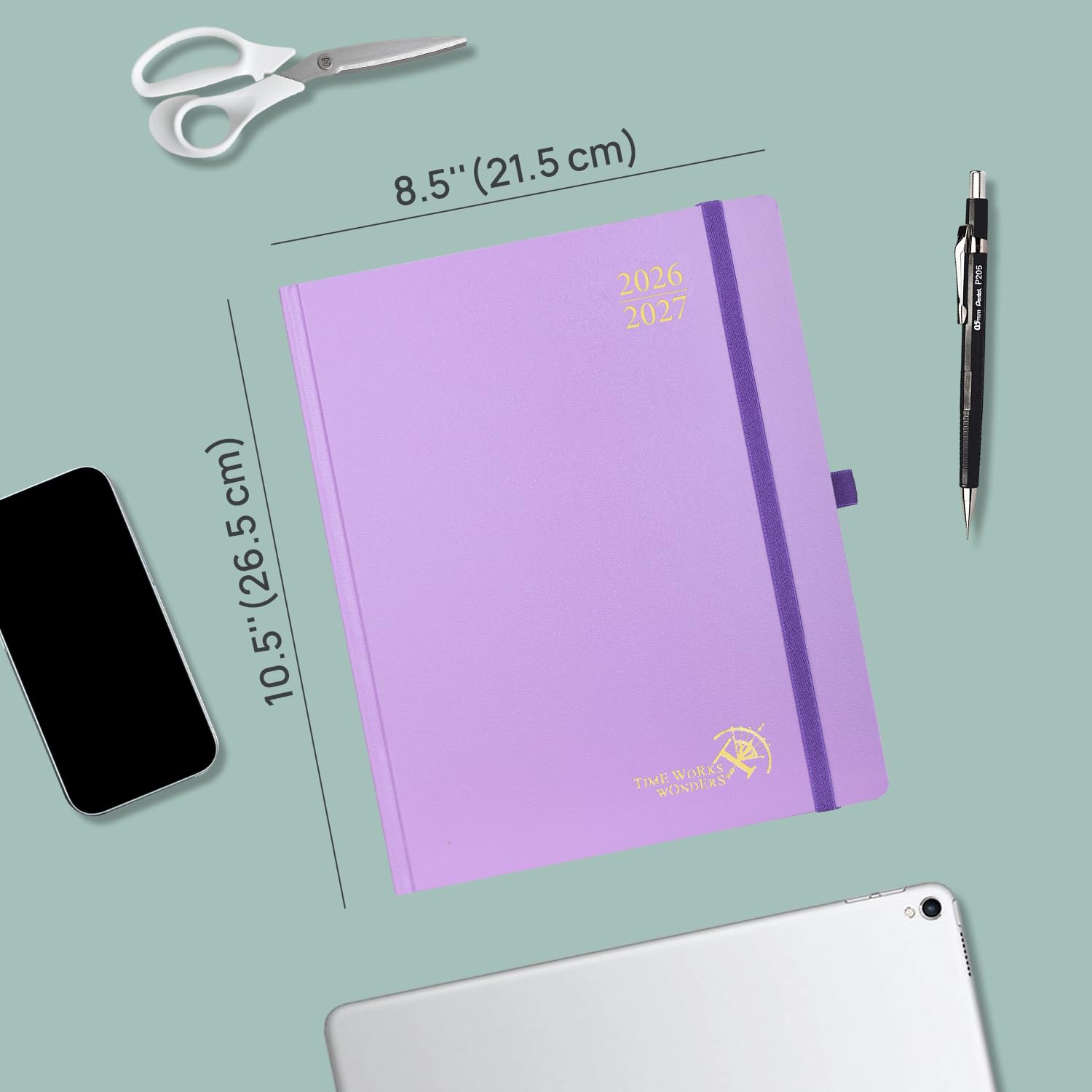 POPRUN Agenda accademica 2026-2027, formato grande, 21,6 x 26,7 cm, calendario settimanale e mensile, da luglio 2026 a giugno 2027, quaderno per appuntamenti con copertina rigida con layout verticale