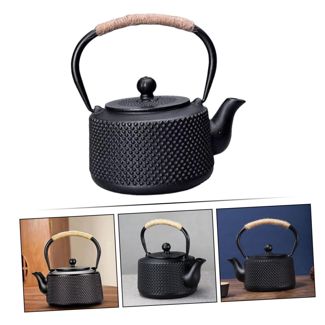 Teiera in Ferro Tetsubin Bollitore Decorativo da Cucina Filtro per Infusi Manico Antiscottatura per Casa e Ufficio