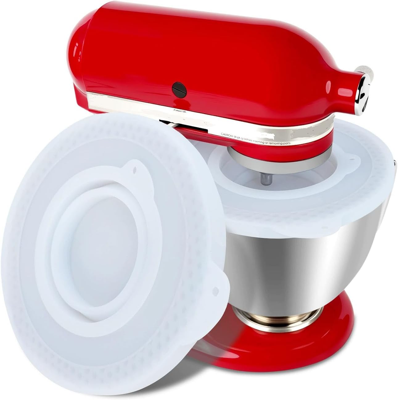Sealed Bowl Cover for Stand Mixers 4.5-5QT Leakproof Silicone Lid Easy to Compact Storage Kitchen Accessory Stand Mixer Bowl Lid