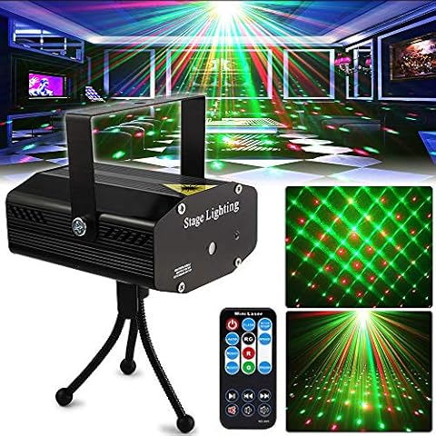 Party Light Disco DJ Lights SPOOBOOLA Stage Lights Projector Mini Auto Flash Sound Activated with Remote Control for Dancing Thanksgiving KTV Bar Birthday… Cover