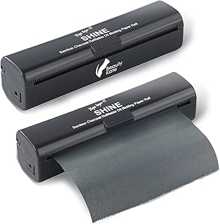 Natural Oil Blotting Paper Roll For Oily Skin with Bamboo Charcoal, 2pack Refillable Compact Dispenser Oil Blotting Sheets For Face, Makeup Friendly Oil Absorbing Sheets For Men Women Facial Skin Care