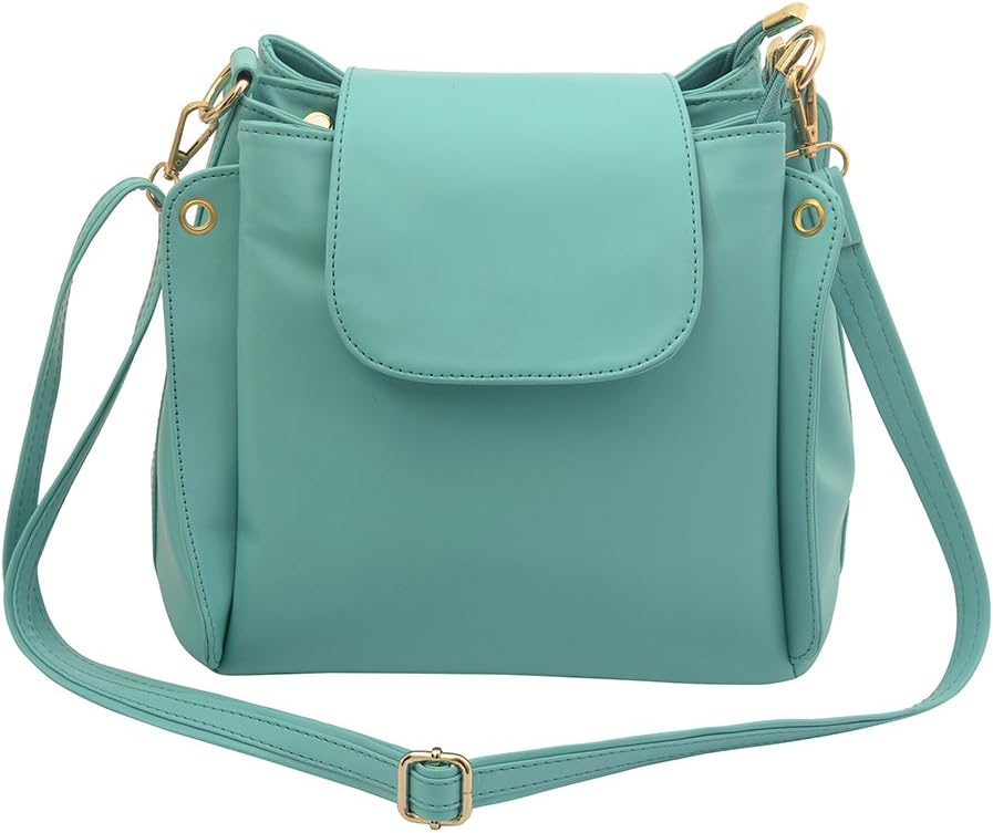 Lychee bags Women PU Sling Bag (Green)