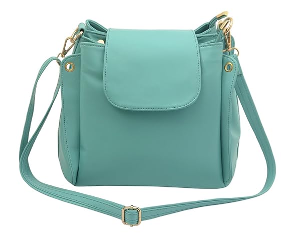 Lychee bags Women PU Sling Bag (Green)
