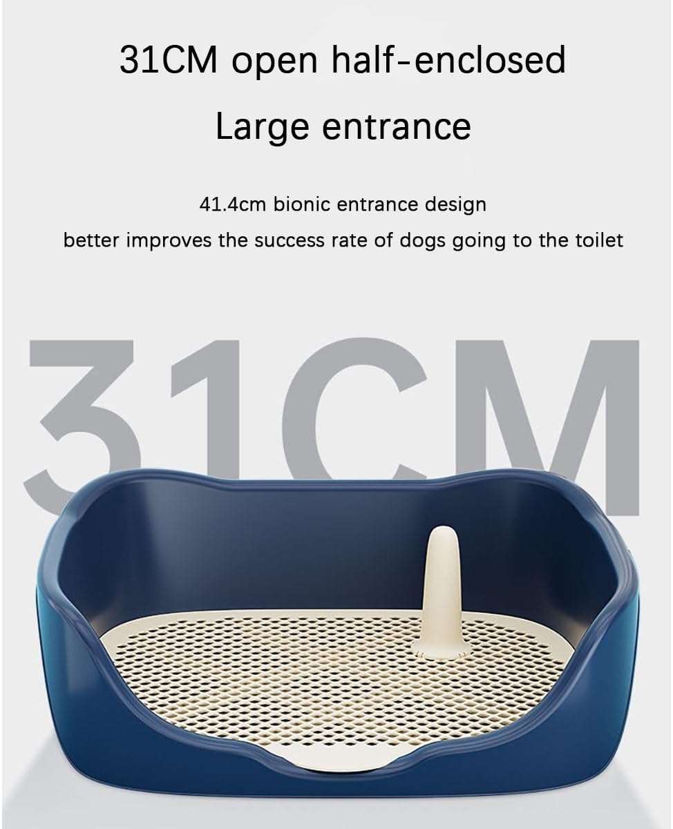 Dog Toilet Training Potty Tray, Indoor Outdoor Portable Dog Pee Pad Holder, Potty Tray with Mesh Grids, for Small Medium Puppies(White,Large)