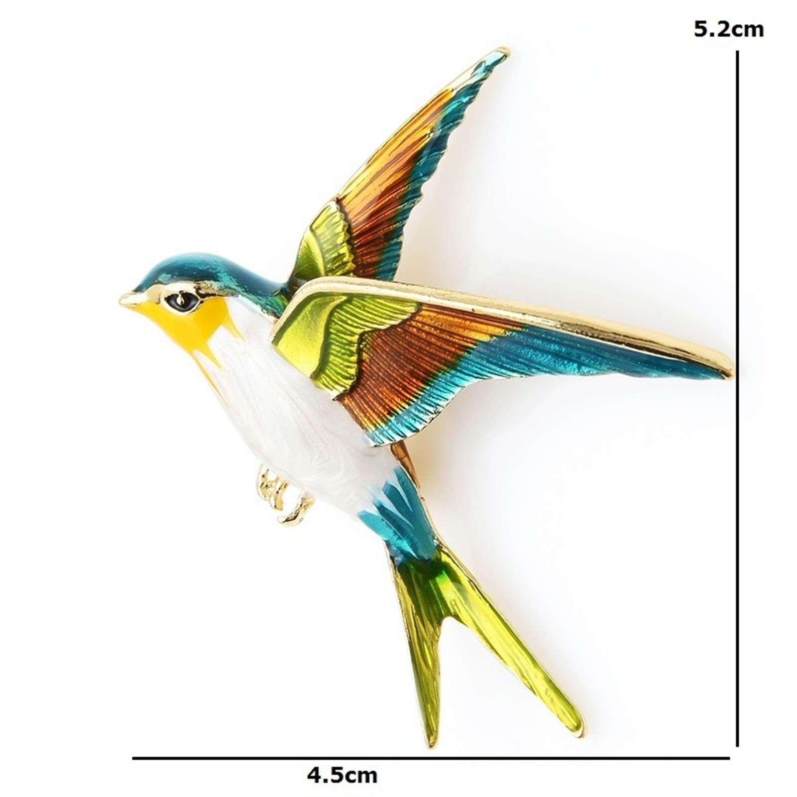 RWRAPS Brosche Fliegende Schwalbe Brosche Pins für Frauen Tier Vogel Broche Geschenk (Metallfarbe: Mehrfarbig) ()