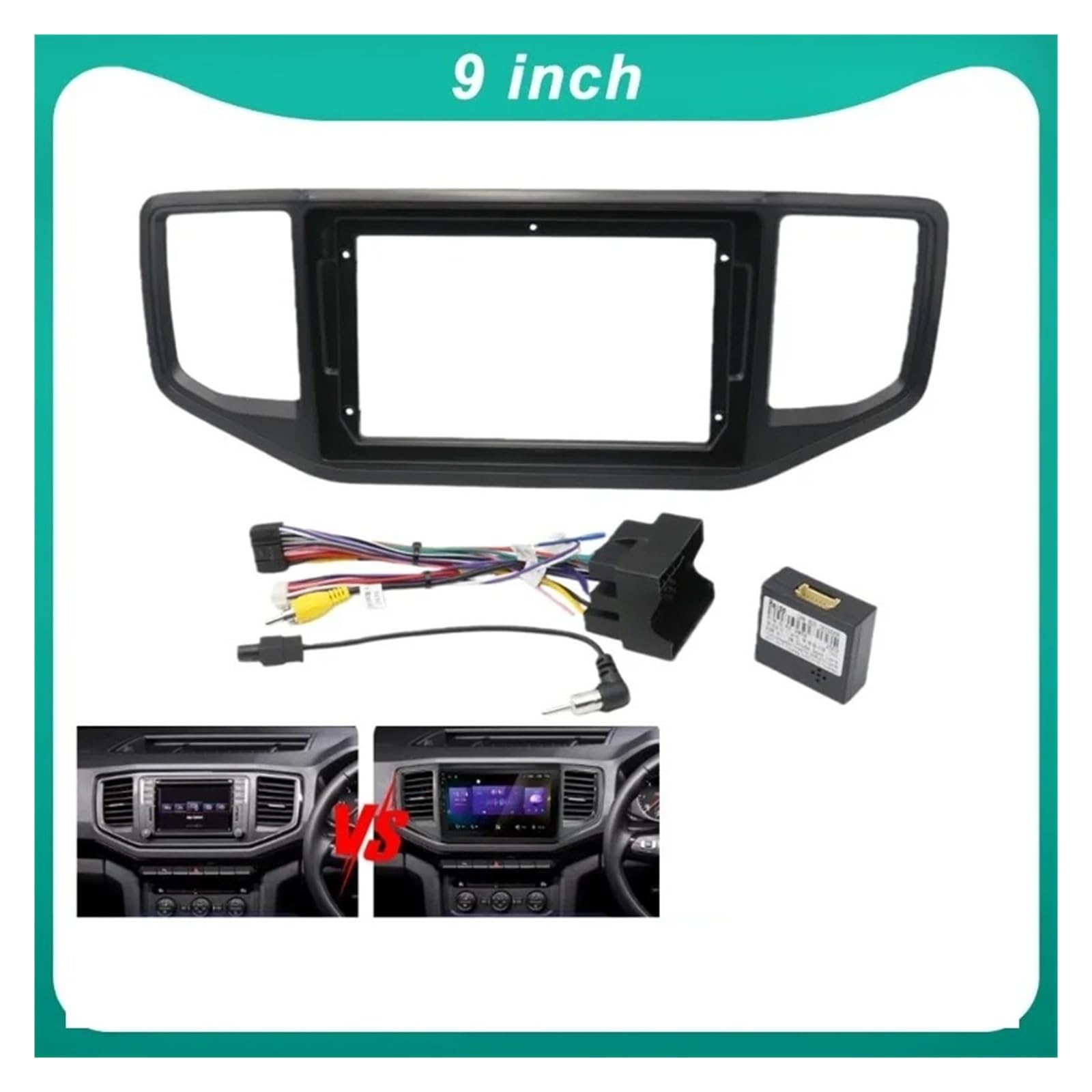 Mascherina Autoradio Cornice Stereo 9 Pollici Autoradio Cornice Fasce Android GPS MP5 Lettore Stereo 2 DIN Pannello unità Testa Dash per VW per AMAROK 2017