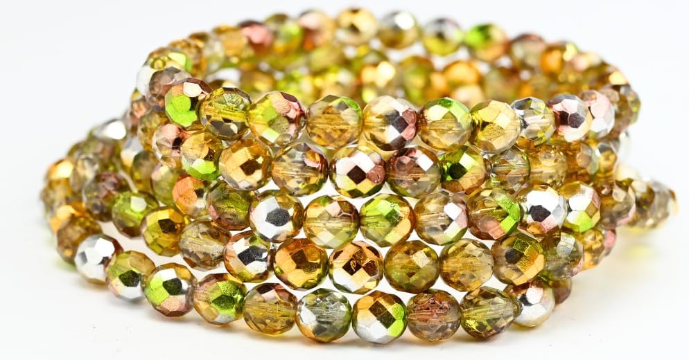 Fire Polished Round Faceted Beads, 543003 (543003), 8 x 8 mm, Glass, Czech Republic