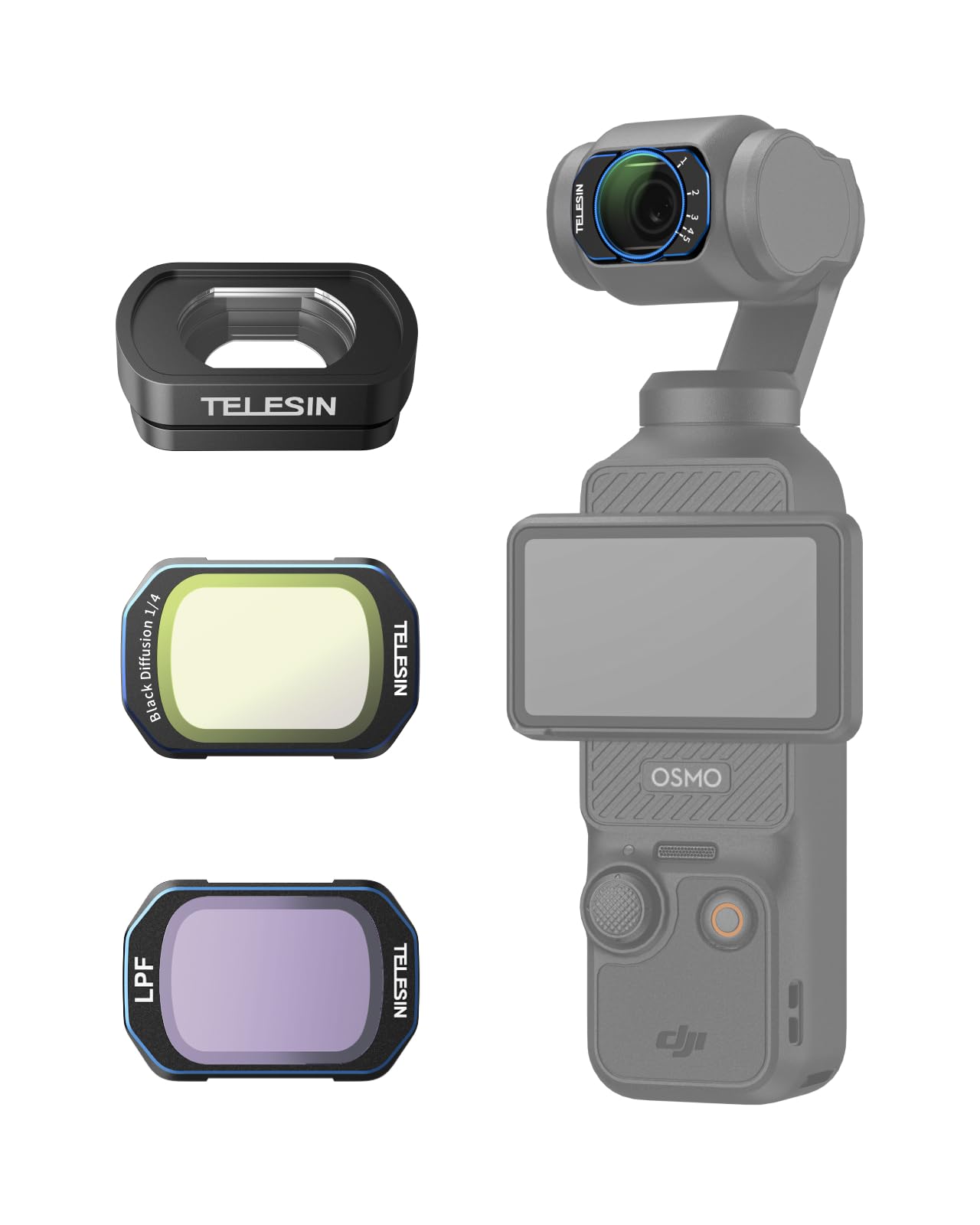 TELESIN Custodia rigida EVA per DJI Osmo Pocket 4/3 e Xtra Muse argento | Guscio rigido EVA compatto | Protegge durante trasporto e viaggi | Leggera e facile da trasportare | Uso quotidiano