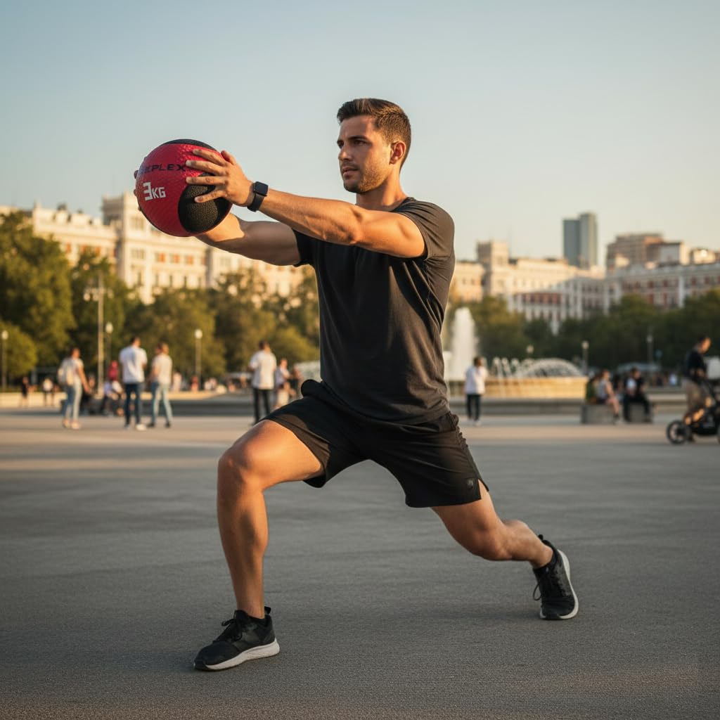 Slam Ball Rebote – de 1 kg a 10 kg Potencia Tus Rutinas con Este Balon Peso ReboteBalón Pro 3kg Balón Antideslizante para Levantamiento y balón Medicinal con Bote
