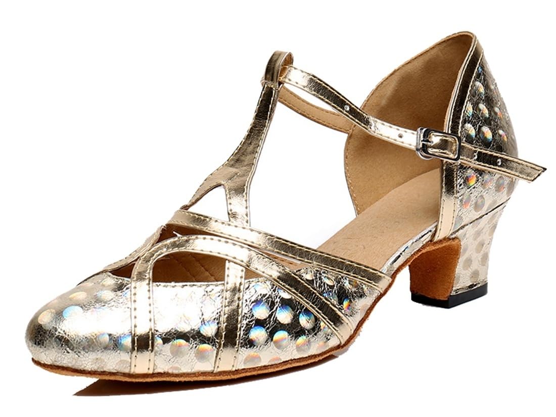 MGM-Joymod T-Starp - Zapatos de baile latino sintéticos con purpurina para mujer, para bodas, bailes de baile latino — view 35