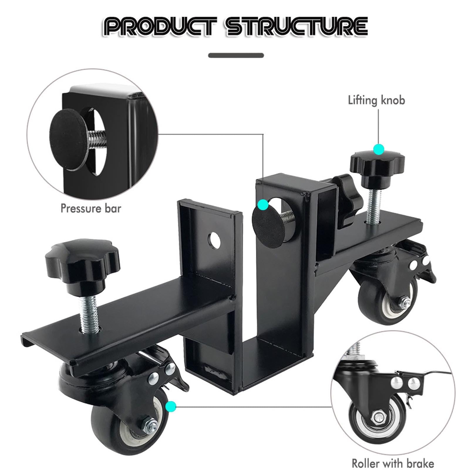 Domary Heavy Duty Door Dolly Adjustable Design with 360 Degree Wheels for