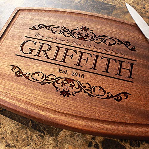 Wedding Gifts for Couples 2025 - Anniversary Personalized Cutting Board - Bridal Shower, Newlyweds, Engagement, Housewarming Gift for Couple - Family Christmas Charcuterie Board - Made in US 301