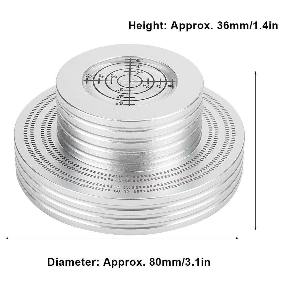 LP - Stabilizzatore di peso per dischi girevoli, morsetto a disco con gradiente ad alta precisione, stabilizzatore in alluminio per dischi a 33 giri/min, base morbida per ridurre le vibrazioni e