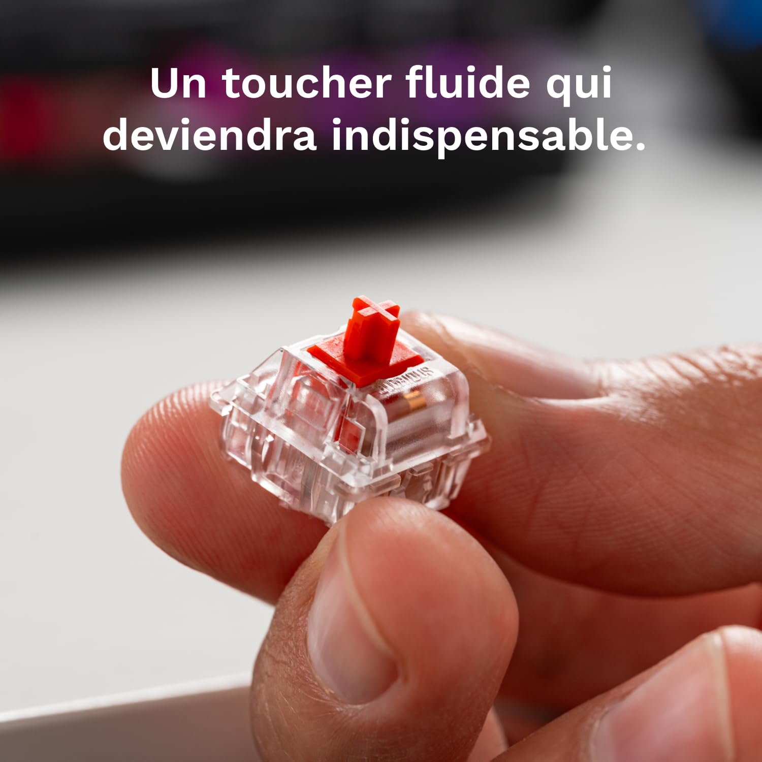 GLORIOUS Fox Switches Mécaniques Linéaires (110 Pièces) | Force Activation 45g, Appui Fluide Rapide Lubrifié POM, Design Transparent RGB, 3 Broches Compatibles MX Hot Swap, Silencieux