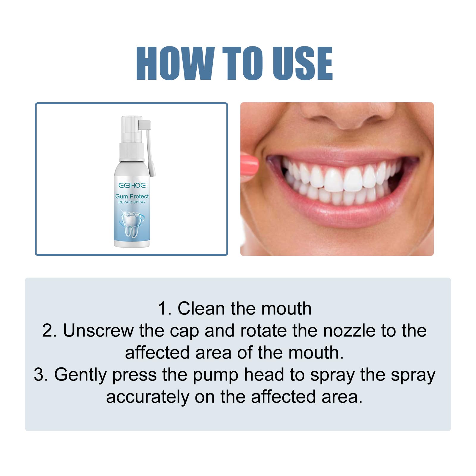Trattamento riparatore per gengive retratte, spray antidolorifico dentale, spray orale alla propoli, sollievo dal mal di denti, lenimento rapido delle gengive, attenuazione (8 pezzi)