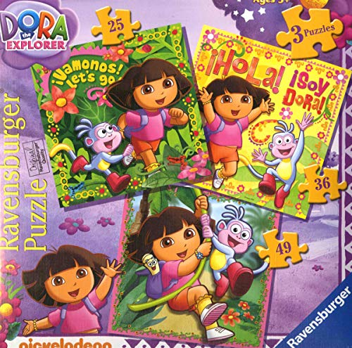 Dora la Exploradora Ravensburger Puzzles (3 Unidades, 25, 49 y 36 Piezas)