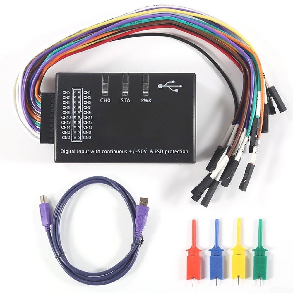 USB Logic Analyzer 16-K 100MHz Abtastrate für Multi-System-Digital-Signalüberwachung und komplexe Schaltungsdebugging Aufgaben