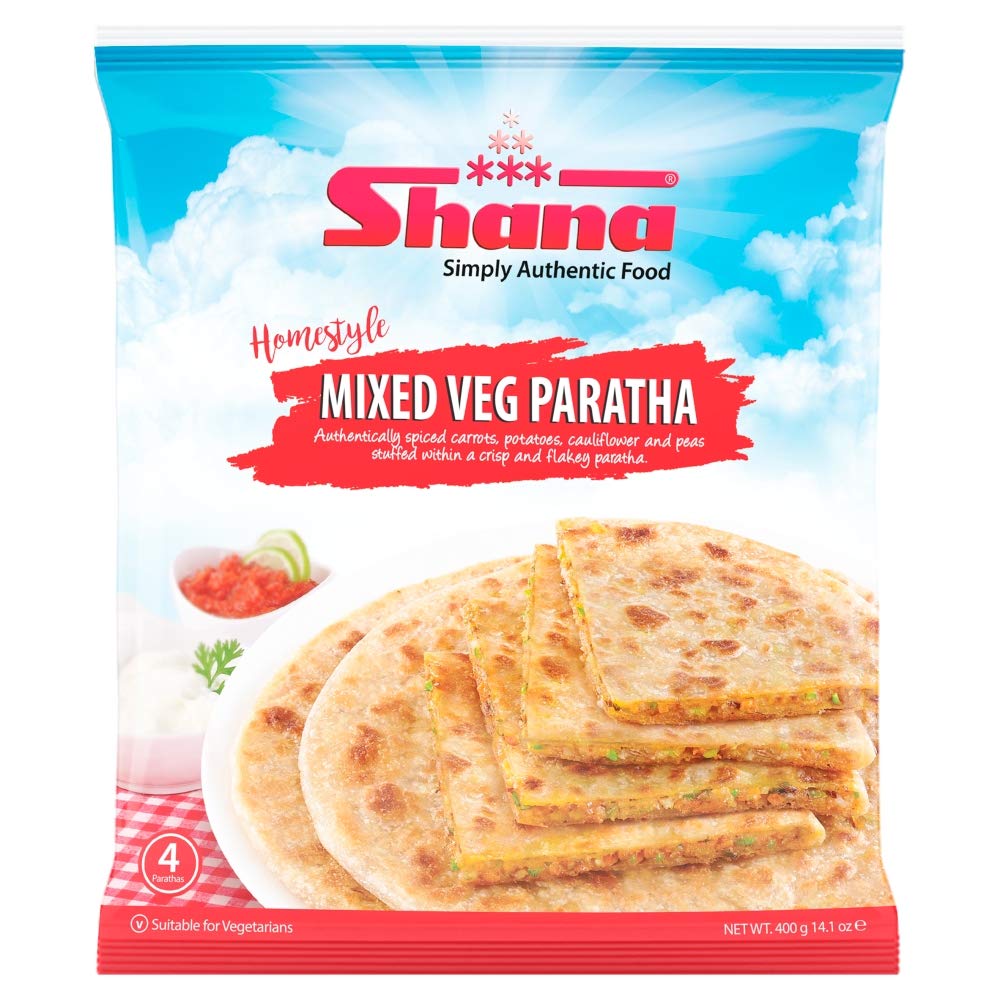 Shana Mixed Vegetable Parathas, 400g (Frozen)