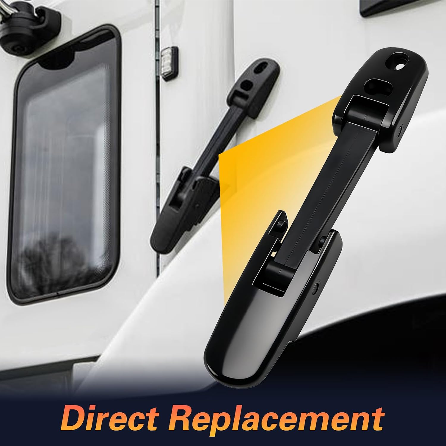 Hood Latch Fit for Kenworth T660 Mack MD CH Granite Titan, Pair of Hood Latch Strap & Catch Bracket Fit for Peterbilt 337 386 Blue Bird Vision School Bus Replace# 25159428 25169065