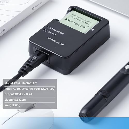 Miniatura 8 de CB-2LH NB-13L Cargador de batería compatible con Canon PowerShot G7 X Mark II, G5 X, G7 X, G9 X, G9 X Mark II, SX620 HS, SX720 HS, SX730 HS Cámara