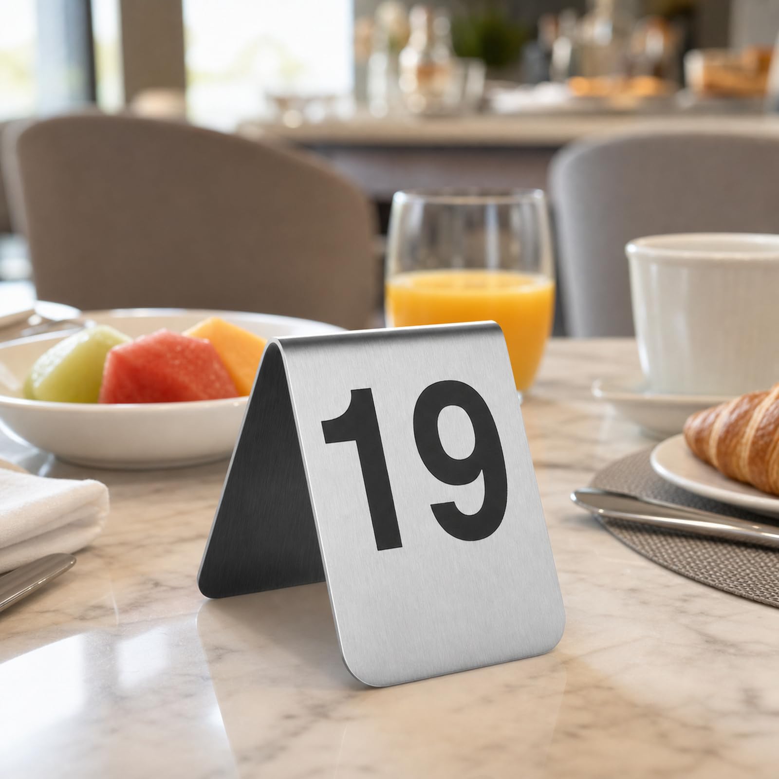 Numery stołów ze stali nierdzewnej, karty z numerami stołów restauracyjnych, styl namiotu, można układać w stos, wielokrotnego użytku, do kawiarni, tawerny, hoteli, restauracji, usług gastronomicznych