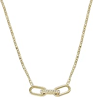 Vista 3 de Fossil - Collar con colgante de acero inoxidable en tono dorado para mujer