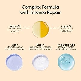 MAREE Deep Conditioning Hair Mask for Damaged Hair - Argan Oil & Biotin Jojoba Hair Treatment - Hair Repair Mask for Dry, Curly, Frizzy Color-Treated Hair Care - Mascarilla Para el Cabello Hidratante